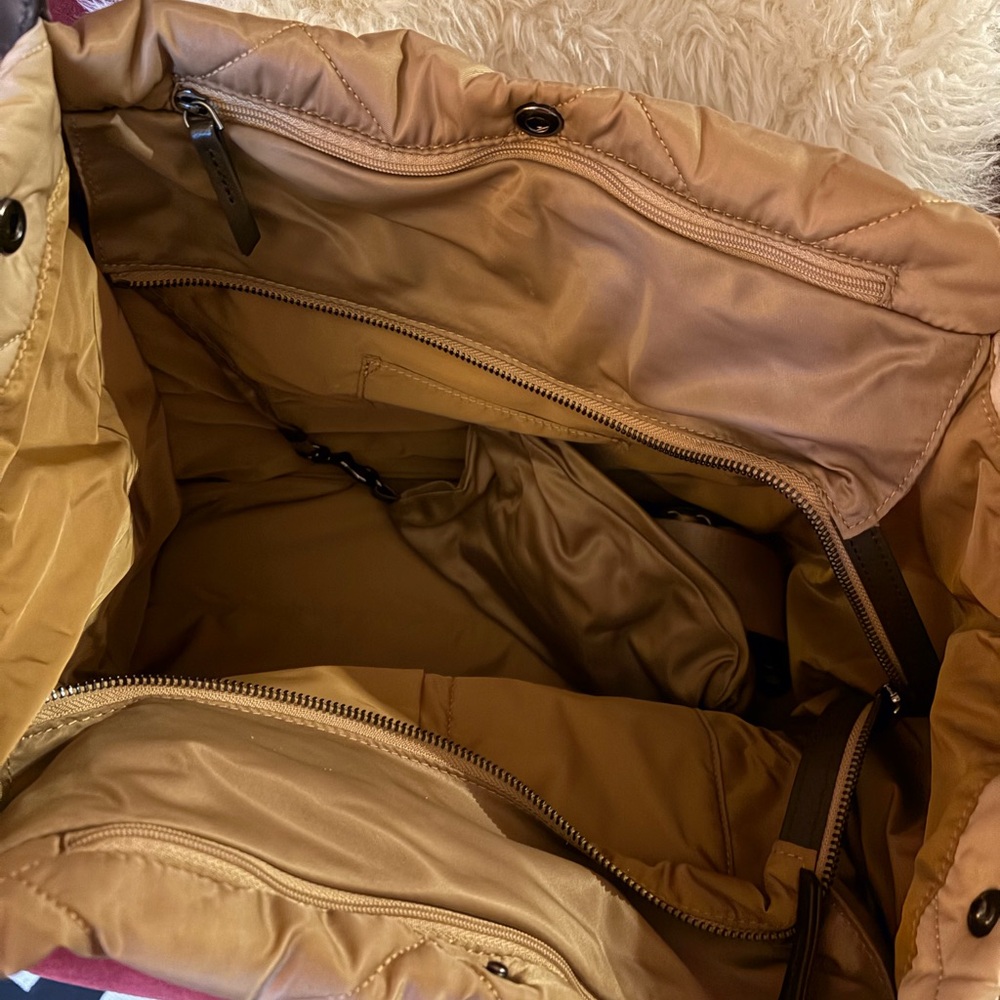 Quilted Tan Tote Bag - Picture 5 of 8
